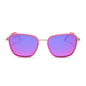 jena sims x diff eyewear featuring the hope cateye sunglasses with a hot pink and gold frame and hot pink mirror lenses front view