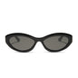 jessie james decker x diff eyewear featuring the dolce bella oval sunglasses with a black frame and grey lenses front view