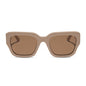 jessie james decker x diff eyewear featuring the loren square sunglasses with a almond frame and brown lenses front view