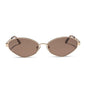 jojo fletcher x diff eyewear jordy cat eye sunglasses with a gold metal frame horn tortoise temples and brown lenses front view