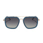 diff eyewear featuring the jordan navigator sunglasses with a clubhouse blue frame and gold metal with grey gradient polarized lenses front view