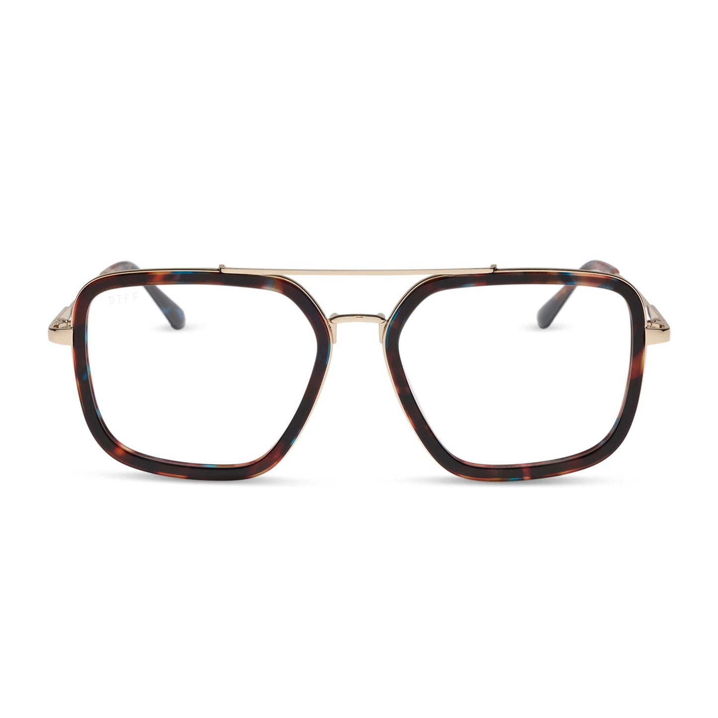 diff eyewear featuring the jordan navigator  glasses with a confetti tortoise frame front view