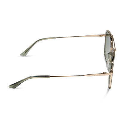 diff eyewear featuring the jordan navigator sunglasses with a cool matcha green frame and cool matcha gradient lenses side view