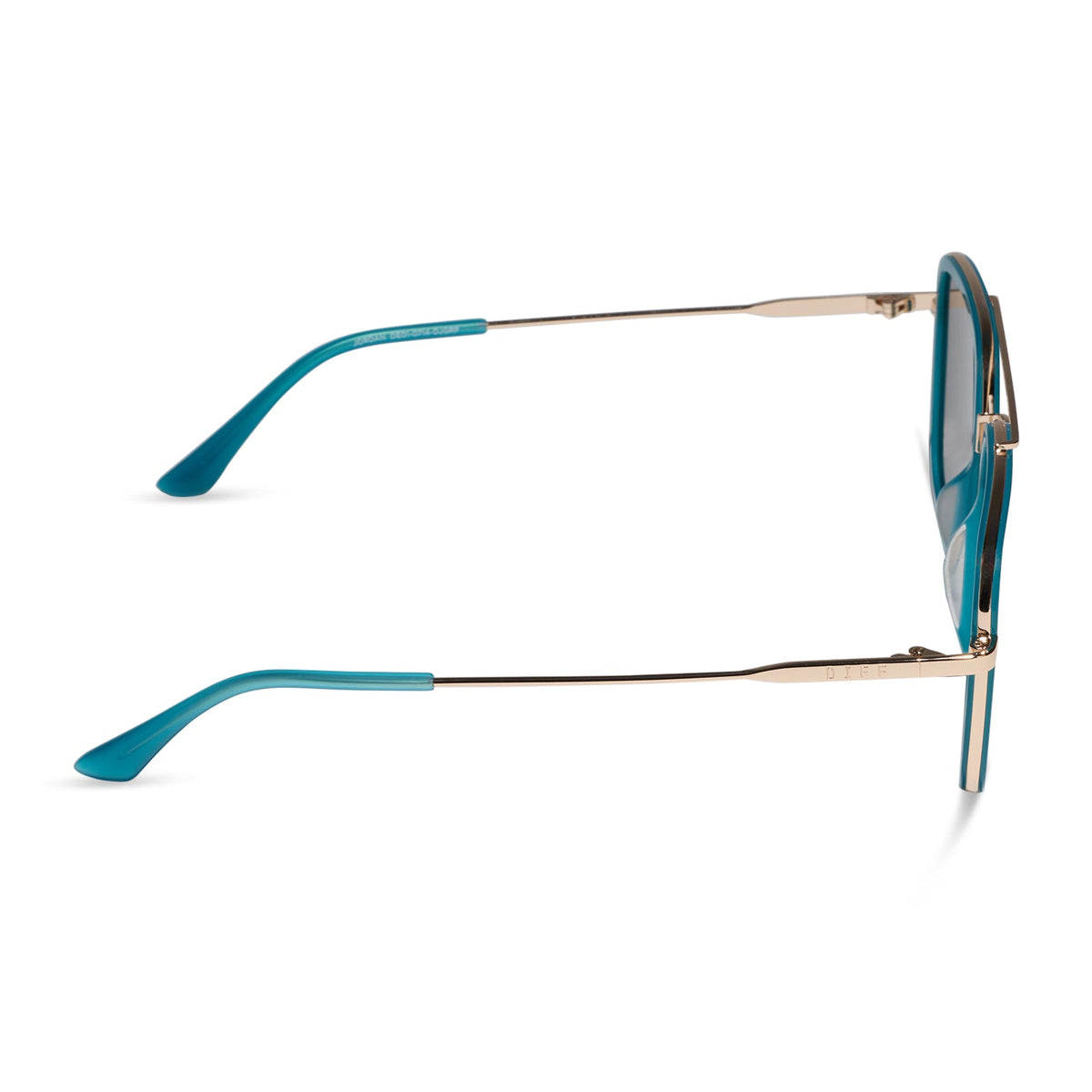 diff eyewear featuring the jordan navigator sunglasses with a dark teal frame and grey polarized lenses side view