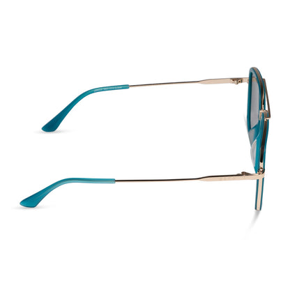 diff eyewear featuring the jordan navigator sunglasses with a dark teal frame and grey polarized lenses side view