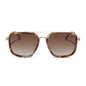 diff eyewear jordan navigator sunglasses with a dove tortoise brown frame, gold temples, and brown gradient polarized lenses front view