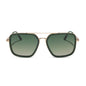 diff eyewear featuring the jordan navigator sunglasses with a fairway green and gold metal frame with aloe green gradient polarized lenses front view