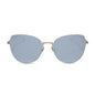 diff eyewear featuring the kinsley round sunglasses with a silver frame and silver mirror polarized lenses front view