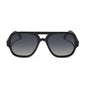 diff eyewear featuring the layton navigator sunglasses with a black acetate frame and grey gradient polarized lenses front view