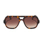 diff eyewear featuring the layton navigator sunglasses with a rich tortoise acetate frame and brown gradient lenses front view