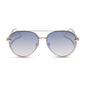 diff eyewear featuring the lenox aviator sunglasses with a champagne gold (light gold) frame and blue slate gradient flash lenses front view