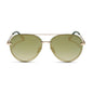 diff eyewear featuring the lenox aviator sunglasses with a gold metal frame and aloe green gradient w/ light gold flash polarized lenses front view