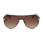diff eyewear lonnie oversized aviator sunglasses with a gold metal frame and brown gradient polarized lenses front view
