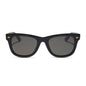 diff eyewear mercer square sunglasses with a black acetate frame and grey polarized lenses front view