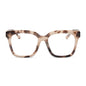 diff eyewear featuring the meredith square prescription glasses with a cream tortoise frame front view