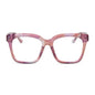 diff eyewear featuring the meredith square prescription glasses with a fleur pink tortoise frame front view