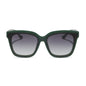 diff eyewear featuring the meredith ii square oversized sunglasses with a fairway green acetate frame and grey gradient lenses front view