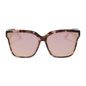 diff eyewear featuring the meredith ii square sunglasses with a himalyan tortoise frame and taupe mirror lenses front view