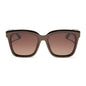 diff eyewear featuring the meredith square sunglasses with a moscow mule frame and brown gradient gold flash polarized lenses front view