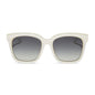 diff eyewear wholesale meredith square sunglasses with a opaline cream frame and grey gradient lenses front view