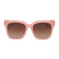 diff eyewear featuring the meredith square sunglasses with a peach frame and brown gradient polarized lenses front view