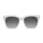 diff eyewear meredith square sunglasses with a white snowbound frame and grey gradient polarized lenses front view