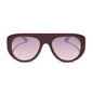 diff eyewear featuring the morgan oversized navigator sunglasses with a rugby red acetate frame and burgundy gradient lenses front view