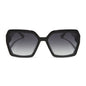 diff eyewear featuring the presley square sunglasses with a black frame and grey gradient lenses front view