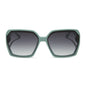 diff eyewear featuring the presley square sunglasses with a steel teal frame and grey gradient lenses front view