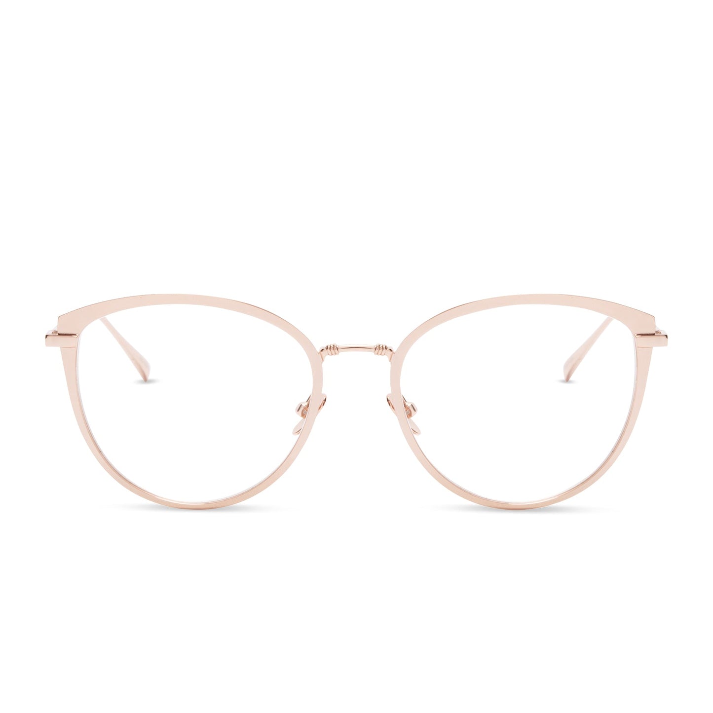 diff eyewear star wars princess leia cat eye glasses with a alderaan gold metal frame and prescription lenses front view