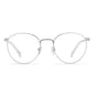 star wars x diff eyewear r2-d2 round glasses with a silver metal frame and prescription lenses front view