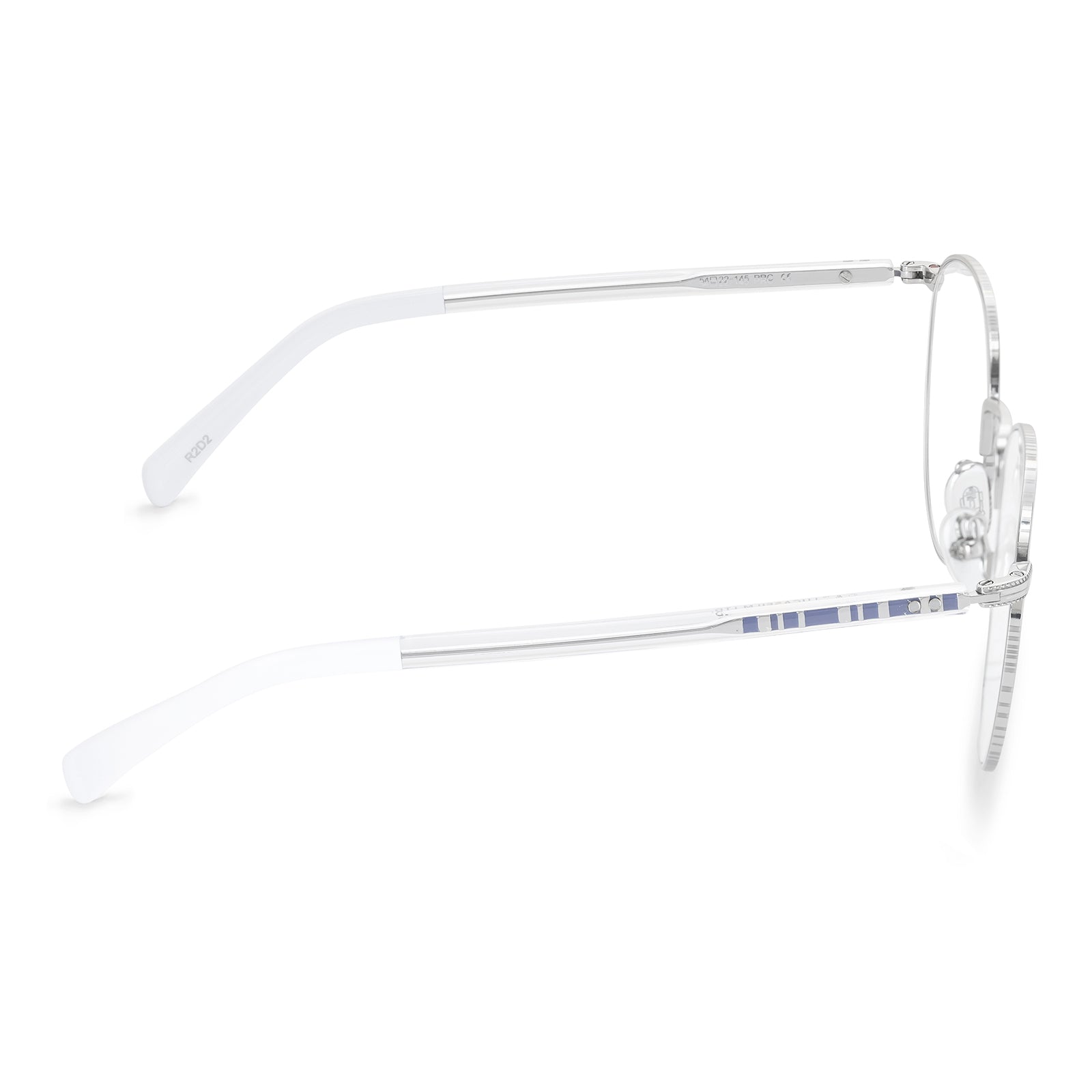 diff eyewear star wars r2d2 silver frame clear glasses side view
