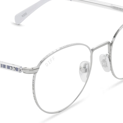 diff eyewear star wars r2d2 silver frame clear glasses detailed view