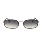 rachael kirkconnell x diff eyewear naomi square sunglasses with a black and gold metal frame and grey gradient lenses front view