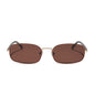 rachael kirkconnell x diff eyewear naomi square sunglasses with a brown and gold metal frame and brown lenses front view
