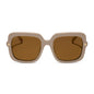 diff eyewear featuring the sandra square sunglasses with a almond frame and brown gold flash lenses front view