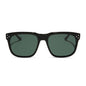 jessie james decker x diff eyewear featuring the sicily square sunglasses with a black frame and grey lenses front view
