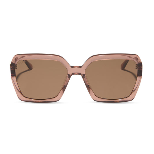 diff eyewear wholesale sloane square sunglasses with a cafe ole brown frame and brown lenses front view