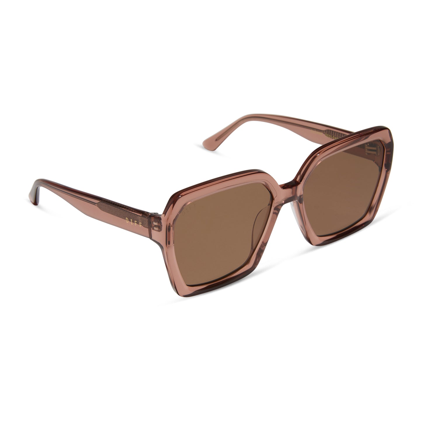 diff eyewear wholesale sloane square sunglasses with a cafe ole brown frame and brown lenses angled view