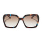 diff eyewear featuring the sloane square sunglasses with a confetti tortoise frame and brown gradient lenses front view