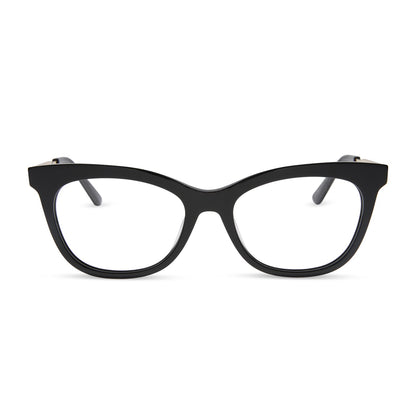 diff eyewear featuring the sylvia cat eye prescription glasses with a black frame front view