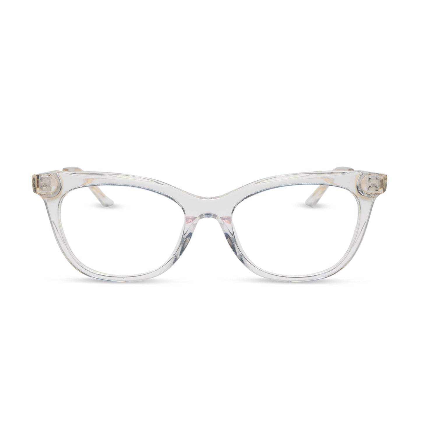 diff eyewear featuring the sylvia cateye prescription glasses with a crystal clear frame front view