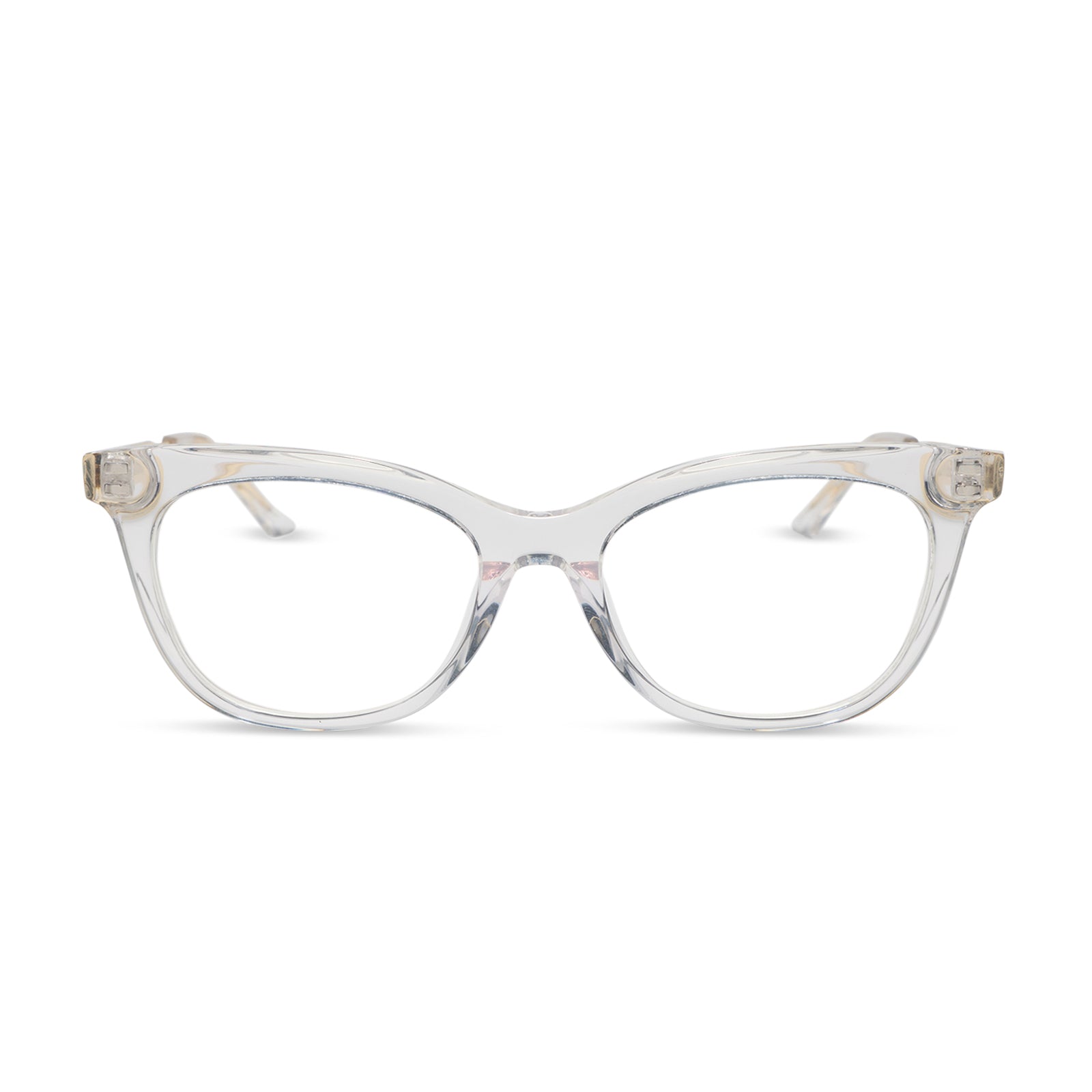 diff eyewear featuring the sylvia cateye prescription glasses with a crystal clear frame front view
