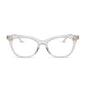diff eyewear featuring the sylvia cateye prescription glasses with a crystal clear frame front view