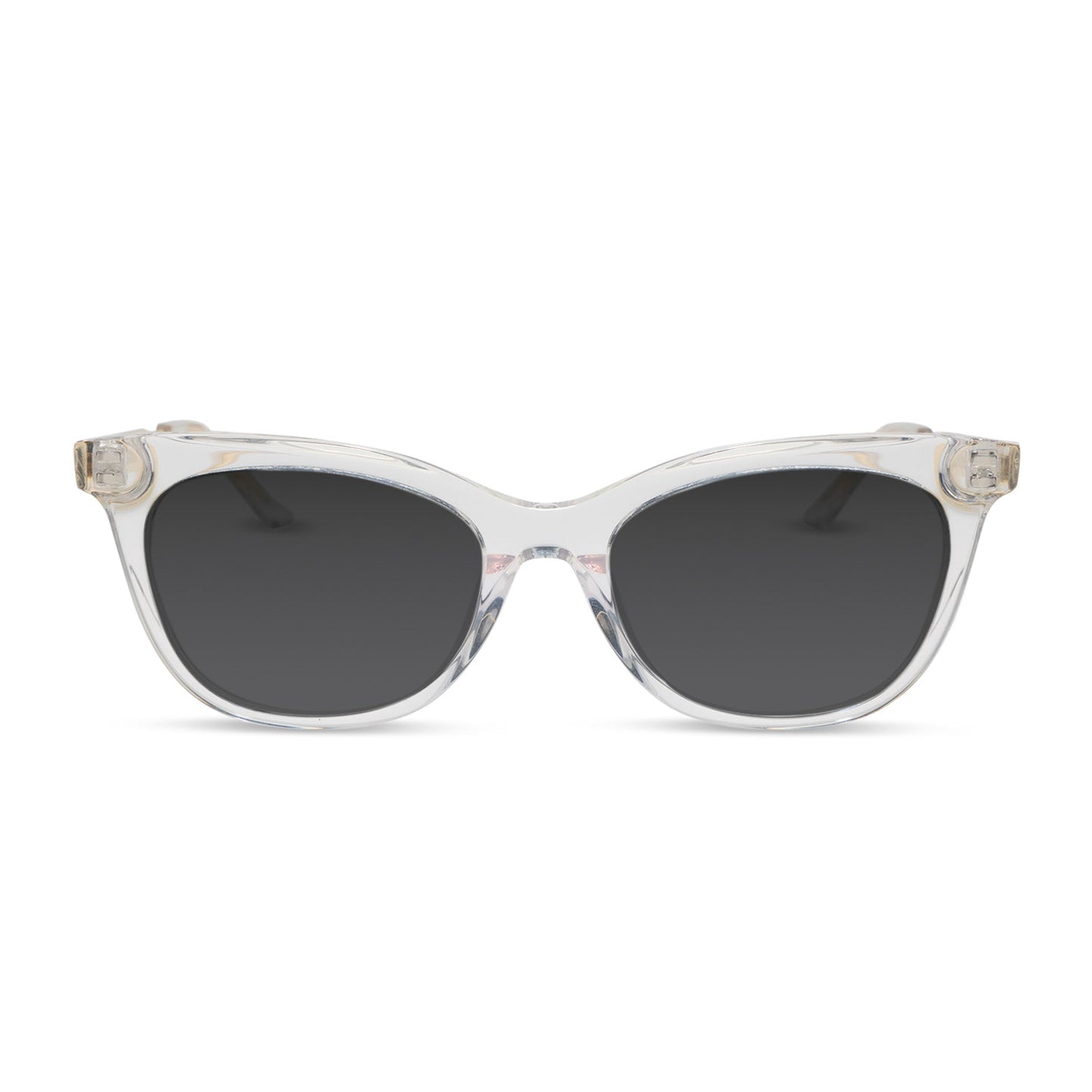 diff eyewear featuring the sylvia cateye prescription sunglasses with a crystal clear frame front view