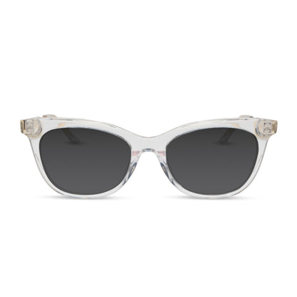diff eyewear featuring the sylvia cateye prescription sunglasses with a crystal clear frame front view