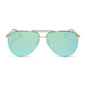 diff eyewear wholesale tahoe aviator sunglasses with a gold frame and aquatic awe teal lenses front view