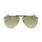 diff eyewear featuring the tahoe aviator sunglasses with a gold metal and green accent frame with a aloe green gradient and light gold flash polarized sunglasses front view
