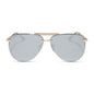 diff eyewear featuring the tahoe aviator sunglasses with a gold frame and silver chrome mirror lenses front view