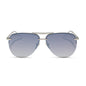 diff eyewear featuring the tahoe aviator sunglasses with a silver metal frame and slate blue gradient flash polarized lenses front view